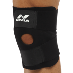 NIVIA Orthopedic Black Basic Knee Patella Support Adjustable (RB-22)