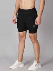 Dares Only Hybrid Run shorts with compression tights - Black  Color