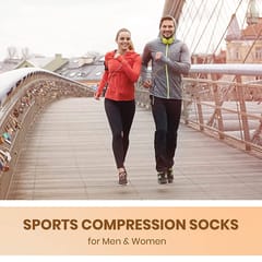 Sorgen Sports Compression Socks For Running, Cycling, White (1 Pair)