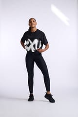 2XU Womens Form Crop Tee Black/White