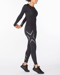 2XU Womens Core Compression Long Sleeve Top Black/Silver