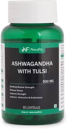 Navyfit Ashwagandha with Tulsi, 60 Tablets (500mg)