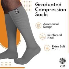 KUE Graduated Compression Socks - Grey