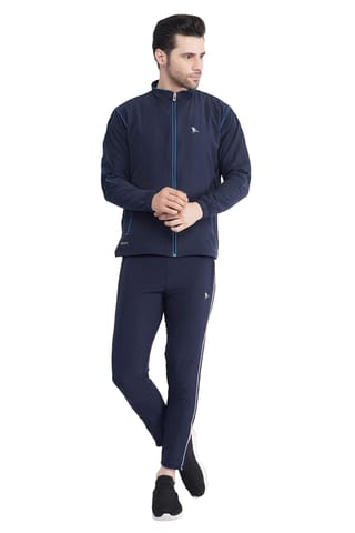 NAVYFIT Combo Men's Gym, Yoga, Sports, Running Active Wear Track Suit Set With Zipper Pockets Black & Navy Blue