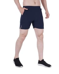 NAVYFIT Men's Running, Gym, Yoga, Sport Shorts (MRS01) (Pack of 2) Navy Blue