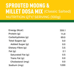 Foodstrong Sprouted Moong Dosa Mix | Classic Salted | 150g x 3