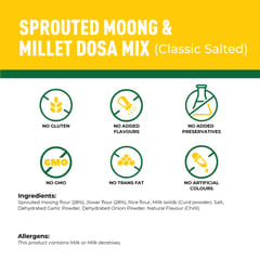 Foodstrong Sprouted Moong Dosa Mix | Classic Salted | 150g x 3