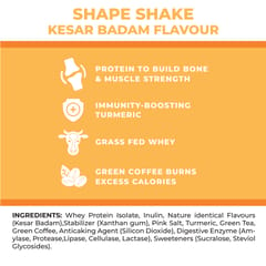 Foodstrong Shape Shake | Kesar Badam Lite | 16 servings | 528 g
