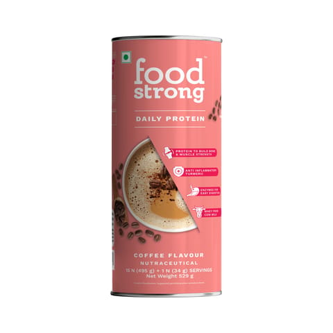 Foodstrong Daily Protein | Cold Coffee | 16 servings | 529 g