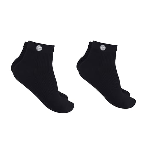 KUE Compression Ankle Sock for Formal, Sports, Recovery Black S/M 2 Pair