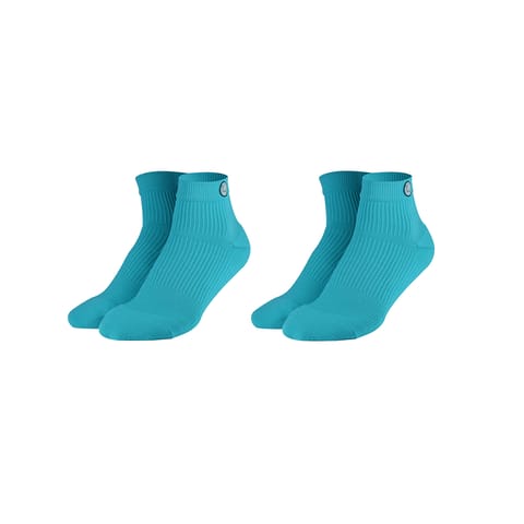 KUE Compression Ankle Sock for Formal, Sports, Recovery Turquoise S/M 2 Pair