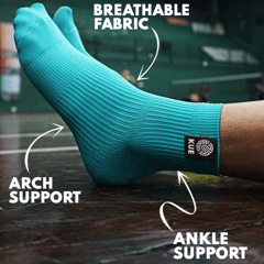 KUE Compression Ankle Sock for Formal, Sports, Recovery Turquoise S/M 2 Pair
