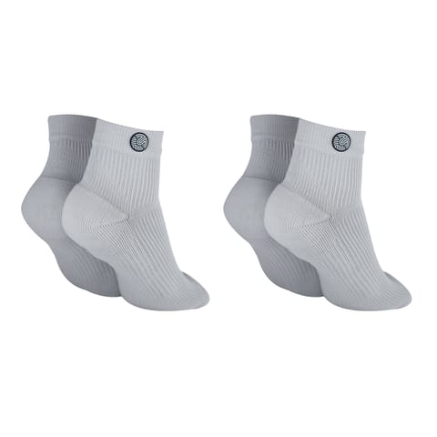 KUE Compression Ankle Sock for Formal, Sports, Recovery Grey S/M 2 Pair