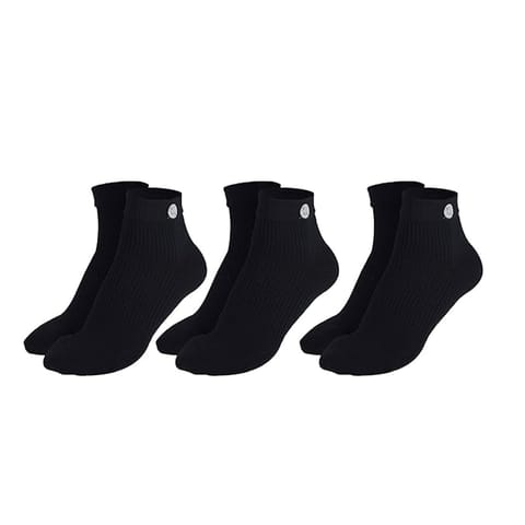 KUE Compression Ankle Sock for Formal, Sports, Recovery Black S/M 3 Pair