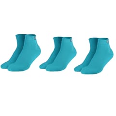 KUE Compression Ankle Sock for Formal, Sports, Recovery Turquoise S/M 3 Pair