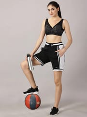Defy Gravity Basketball Shorts for Women - Black & White